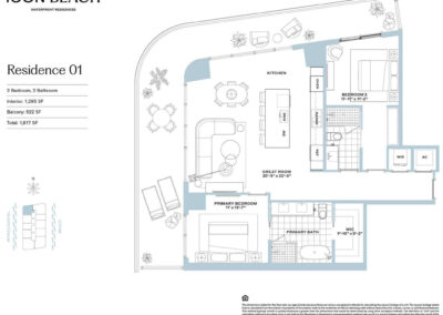 Icon Beach Hollywood Floor Plan, Residence 01