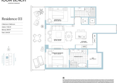 Icon Beach Hollywood Floor Plan, Residence 03