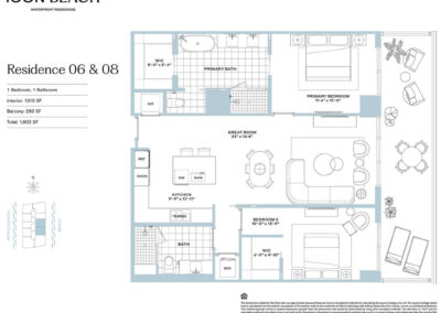 Icon Beach Hollywood Floor Plan, Residence 06 and 08